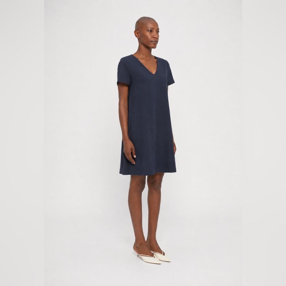 CLAUDIE PIERLOT Paris - French Designer | Navy Fit & Flare Dress With Pockets